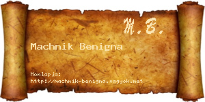Machnik Benigna névjegykártya